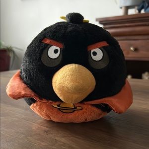 Angry Birds Space Fire Bomb Black Bird 10” Plush 2012 Commonwealth